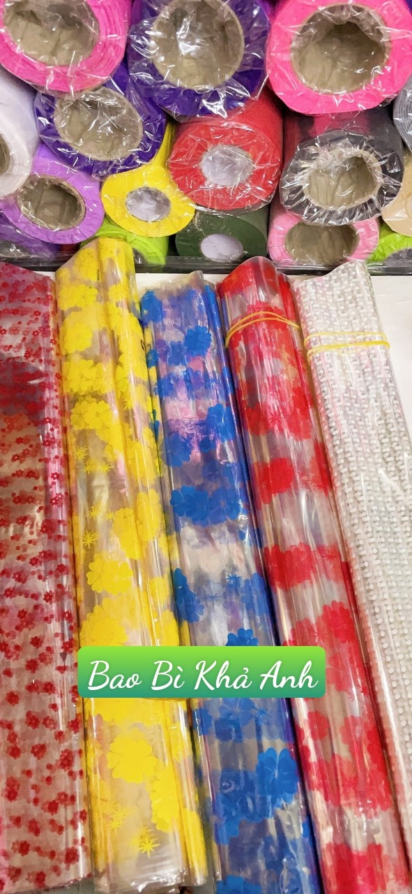 Túi giấy kiếng gói quà tết, in hoa văn,trong suốt,đủ màu size nhỏ 40x60cm và 50x70cm - bao bì khả anh