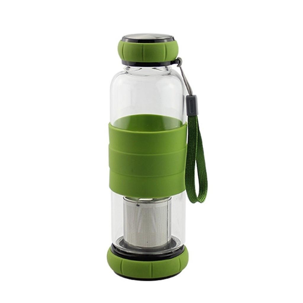 Bình nước thủy tinh pha trà có lõi lọc inox cao cấp 420ml