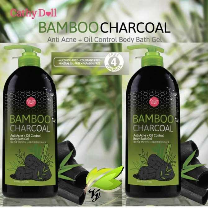 [HCM]Sữa Tắm Làm Giảm Mụn Lưng Cathy Doll Bamboo Charcoal Anti Acne + Oil Control Body Bath Gel 500ml