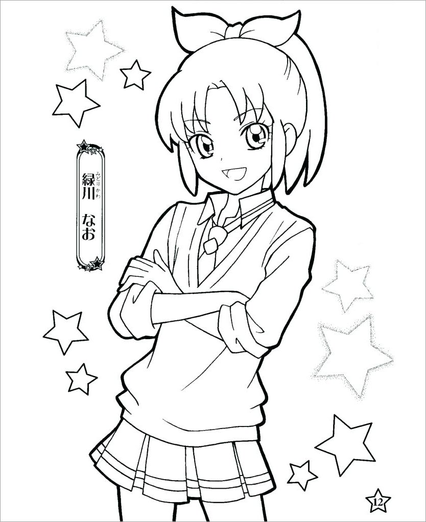 12+ tranh tô màu anime girl vô cùng đáng yêu dành cho các bé 10 | Trang tô  màu cho người lớn, Anime, Nghệ thuật viết chữ