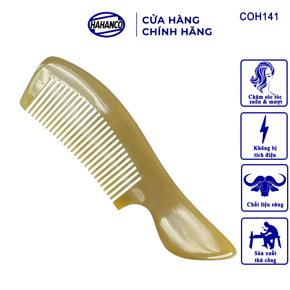 Lược sừng xuất Nhật Lược chuôi vát nhỏ có thể bỏ túi HAHANCO /Hàng cao cấp
