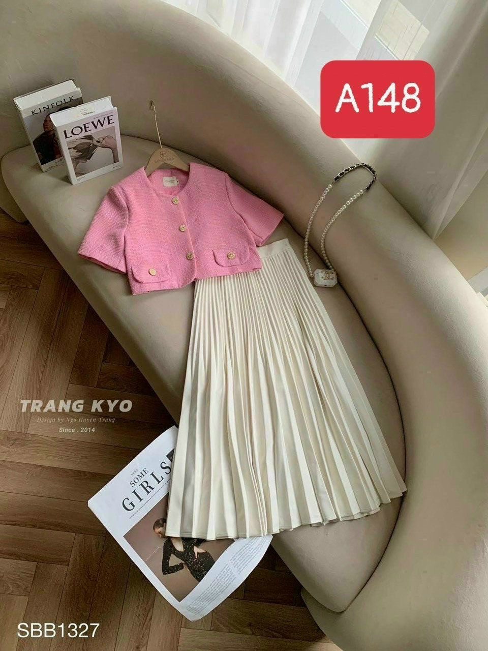 Set áo dạ tweed croptop có túi kèm chân váy dập ly midi thanh lịch, Set áo dạ tay ngắn có túi phối chân váy dập ly kiểu Hàn đáng yêu, Set áo dạ kiểu túi có nút mix chân váy xòe dập ly mặc đi chơi, dự tiệc sang trọng DX