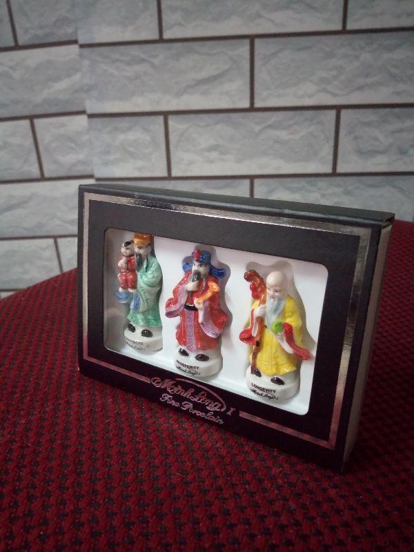 Bộ tượng gốm sứ phúc lộc thọ cao 6 cm