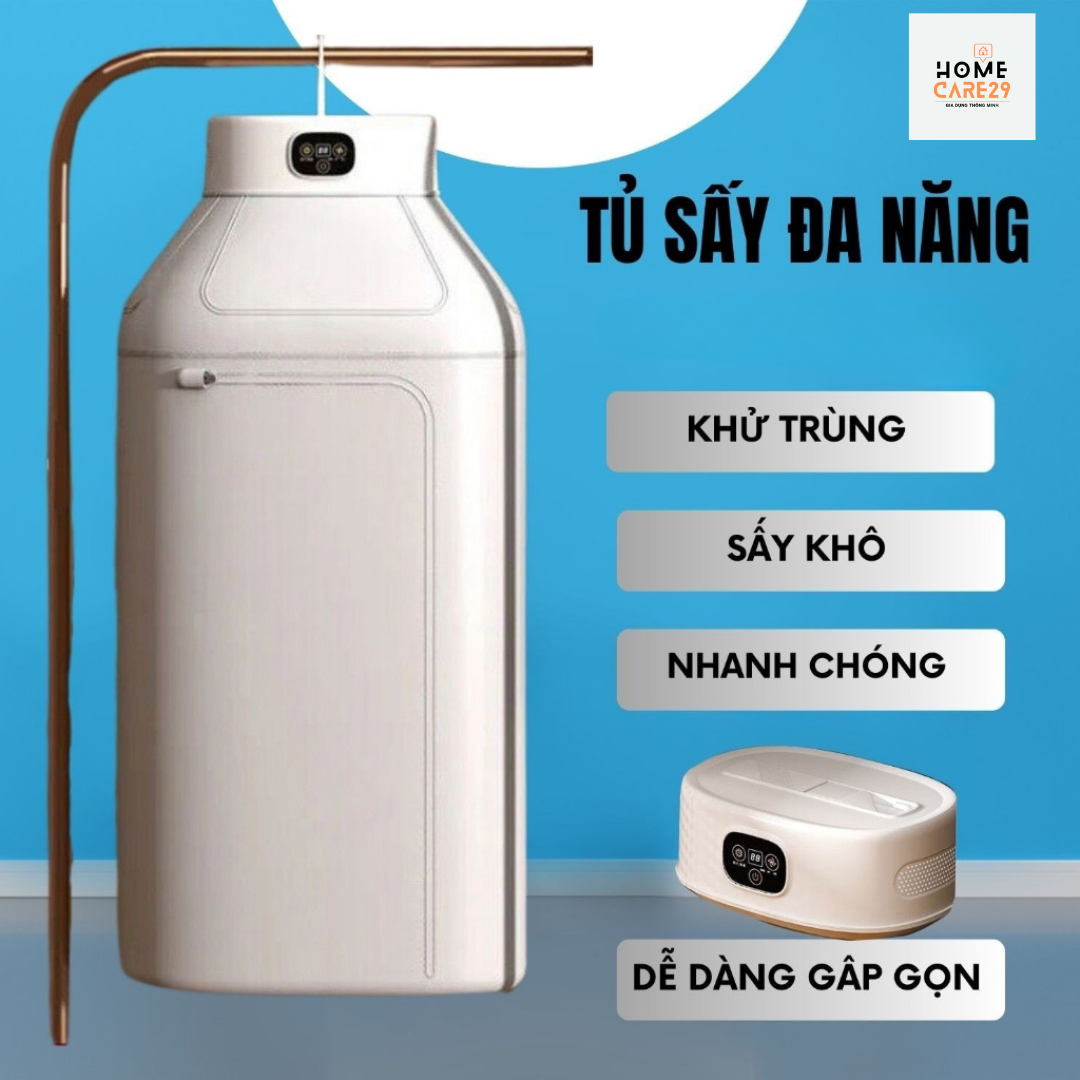 Mẫu mới 2023 gấp gọn máy sấy quần áo, tủ sấy quần áo đa năng công suất lớn tiết kiệm điện năng