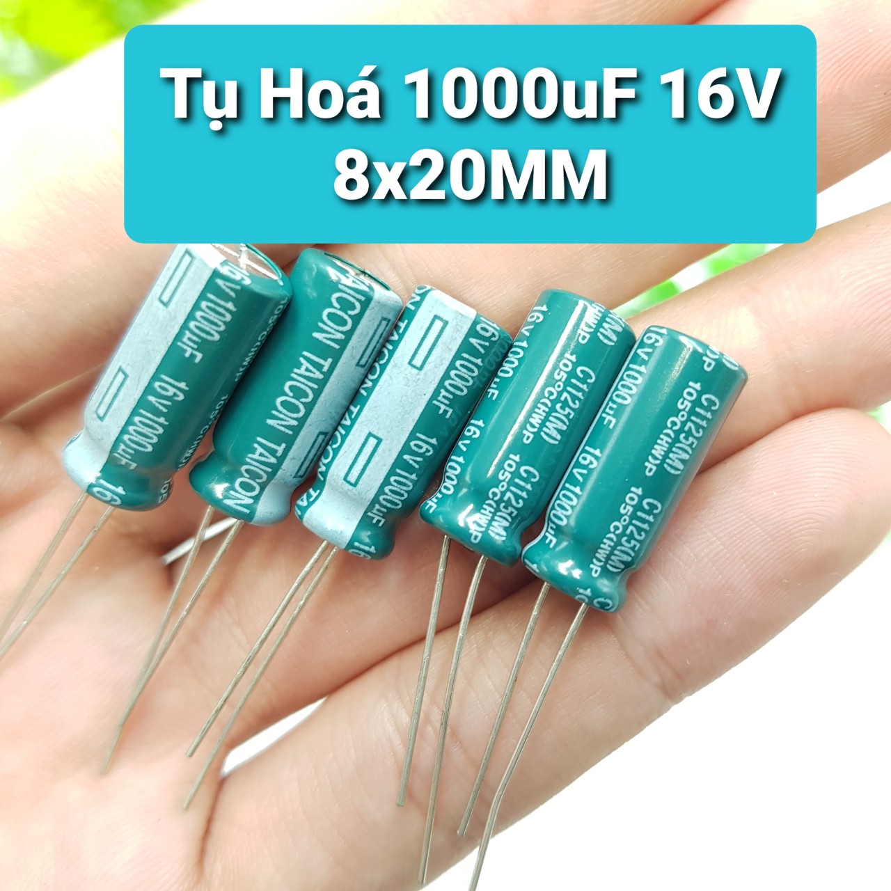 Tụ hóa 1000uf 16v 8x20mm tụ 1000uf lọc nguồn dc chuyên dụng - shoplinhkienm2m