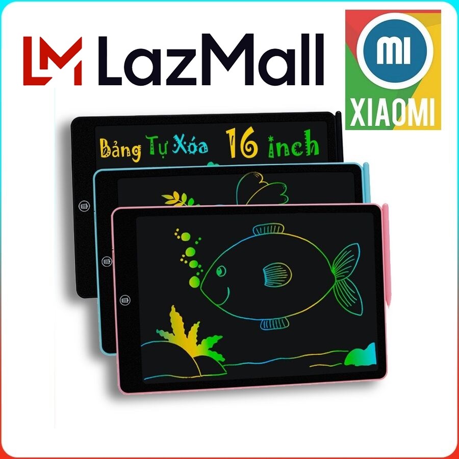 Xiaomi LazMall Smart Chính Hãng Bảng Viết Tự Xoá Thông Minh Cho Bé LCD 16 inch, Bảng Vẽ Tự Xoá Điện Tử Cao Cấp, Bảng Vẽ Tự Xóa 16 Inch Màn Hình LCD Đa Sắc Kích Thước Lớn, Bảng Tự Xoá Thông Minh Điện Tử Cho Bé Tập Viết, Tập Vẽ, Học Tập,...