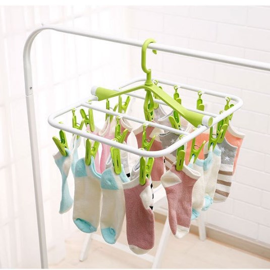 Móc khung nhựa phơi quần áo 20 kẹp tiện dụng