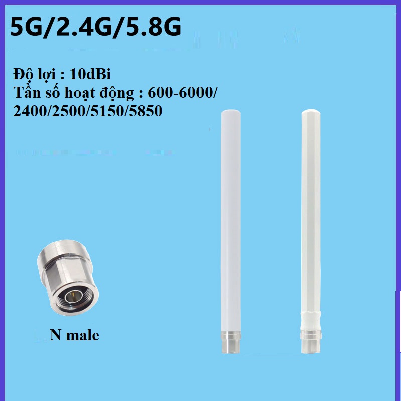 Anten GSM/3G/4G/5G 10dBi Đầu N Male