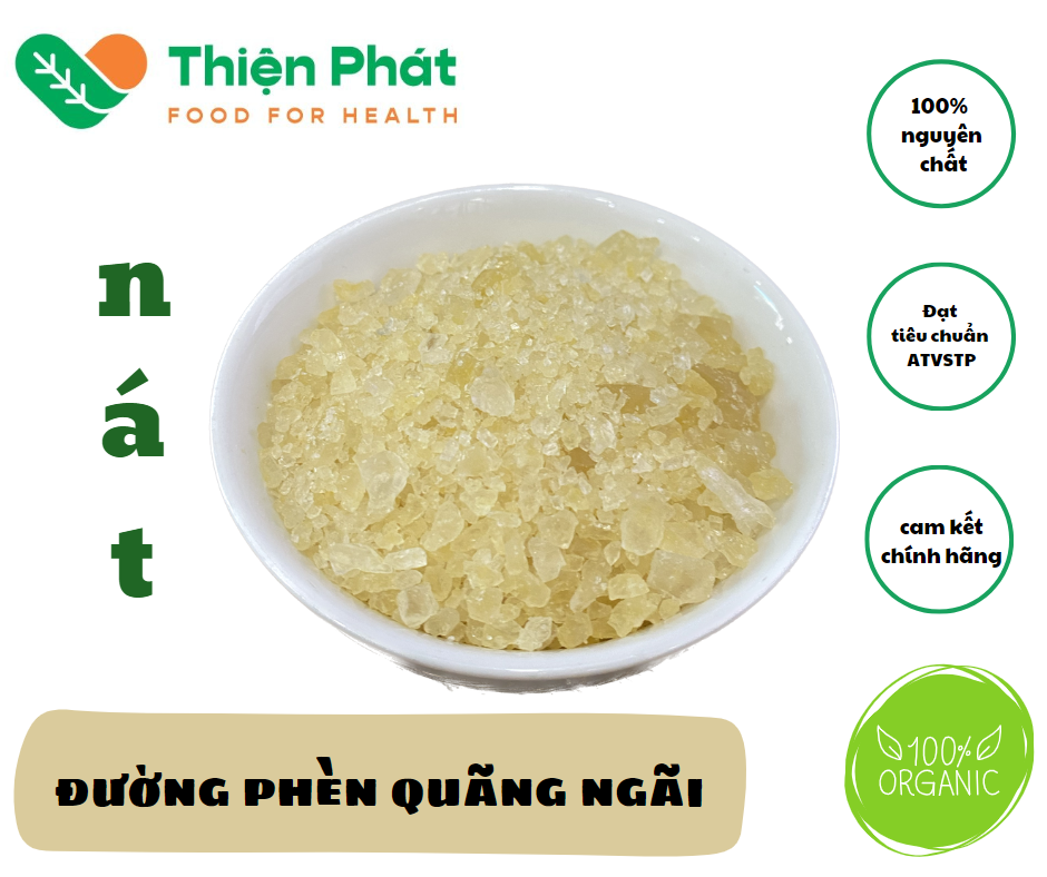 [HCM]Đường Phèn Nát Không Tẩy Quảng Ngãi Túi 1Kg - đường sạch