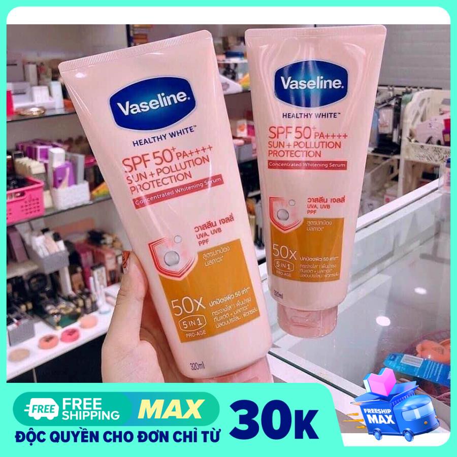 Sữa dưỡng thể trắng da toàn thân body vaseline 50x thái lan chai 320ml