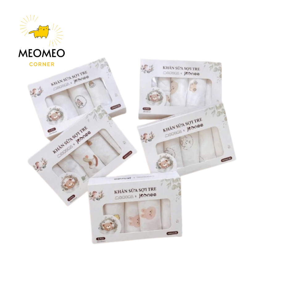 Set 5 khăn sữa sợi tre 4 lớp Monona x Joonee