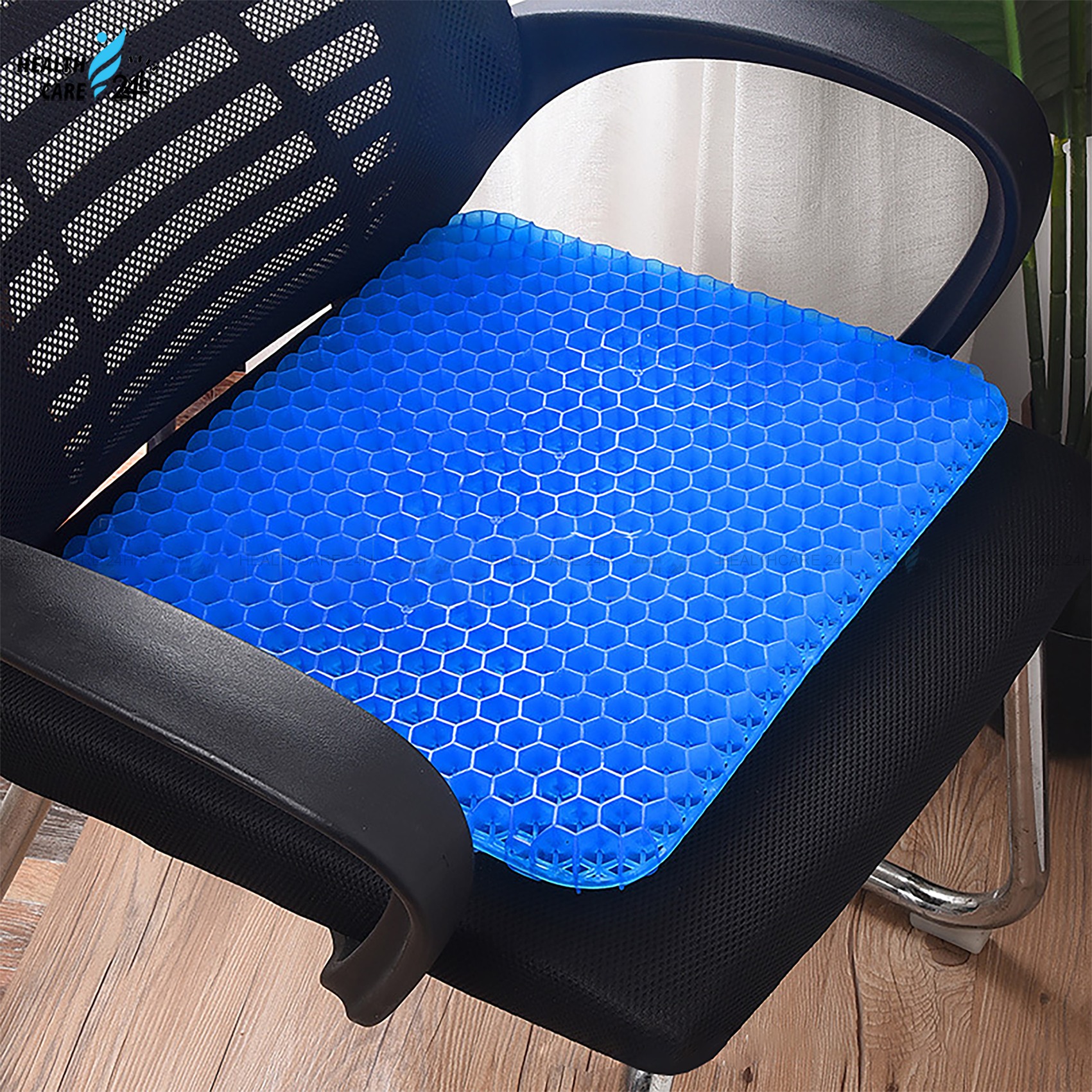 [ TẶNG KÈM BỌC ĐỆM ] Đệm ngồi 3D Silicon lưới tổ ong cao cấp thoáng khi êm mông chống đau mỏi lưng dùng cho văn phòng, ô tô, sofa