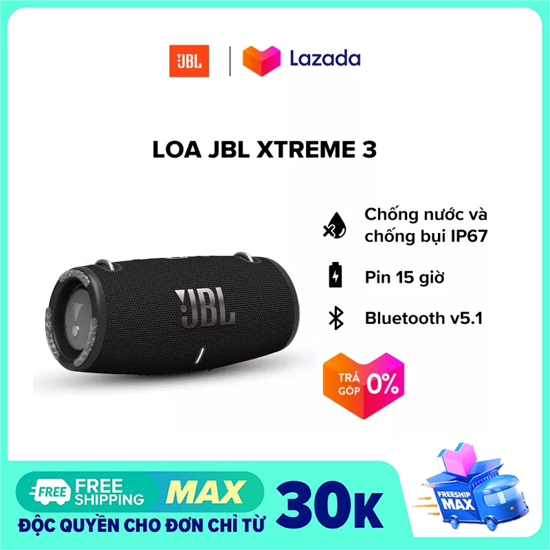 [HCM]Loa Bluetooth JBL Xtreme 3 - Loa Nghe Nhạc Karaoke Công Suất Lớn - Loa Bass Mạnh Treble Rời - Tương Thích Với Máy Tính Vi Tính LapTop PC - Chống Nước Chống Bụi IP67 - Thời Gian Chơi Nhạc Lên Tới 15hMầu Sắc Đa Dạng -BH 1 Năm