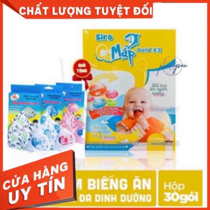 Siro Cá Mập gold X2 chính hãng tặng khẩu trang cho bé