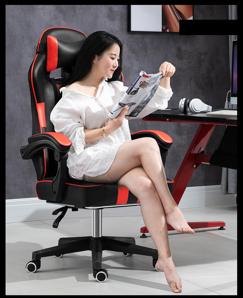 Ghế văn phòng bọc da, thiết kế tinh tế khung kim loại chắc chắn, Ghế gaming chất liệu đệm cao su êm ái, tích hợp nâng hạ ngả lưng, không gác chân
