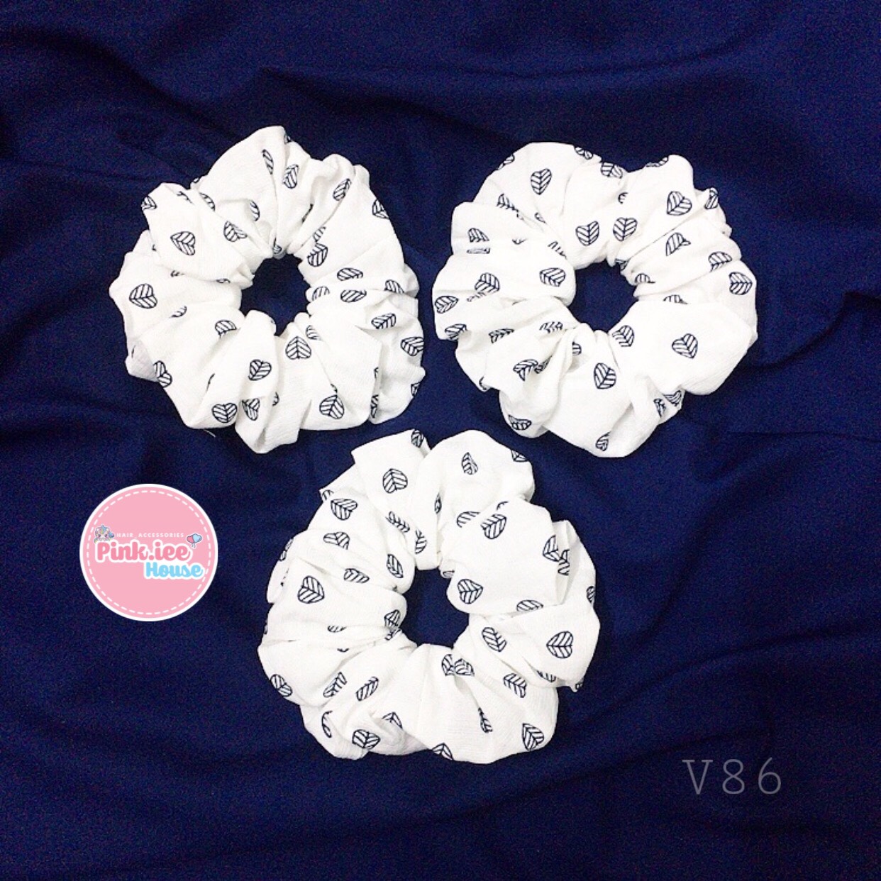 Scrunchies lá trái tim mã v85-v86- cột tóc hottrend