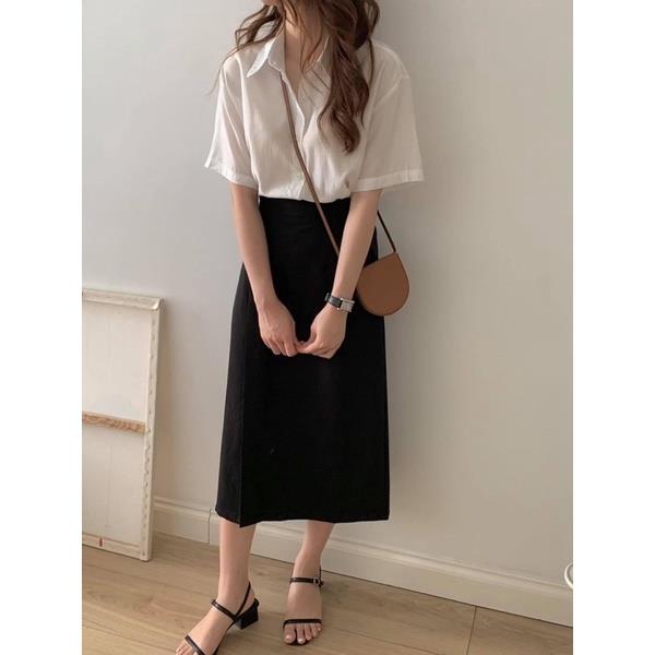 Chân Váy Dài Ulzzang Chân váy xẻ dài lưng cao 302
