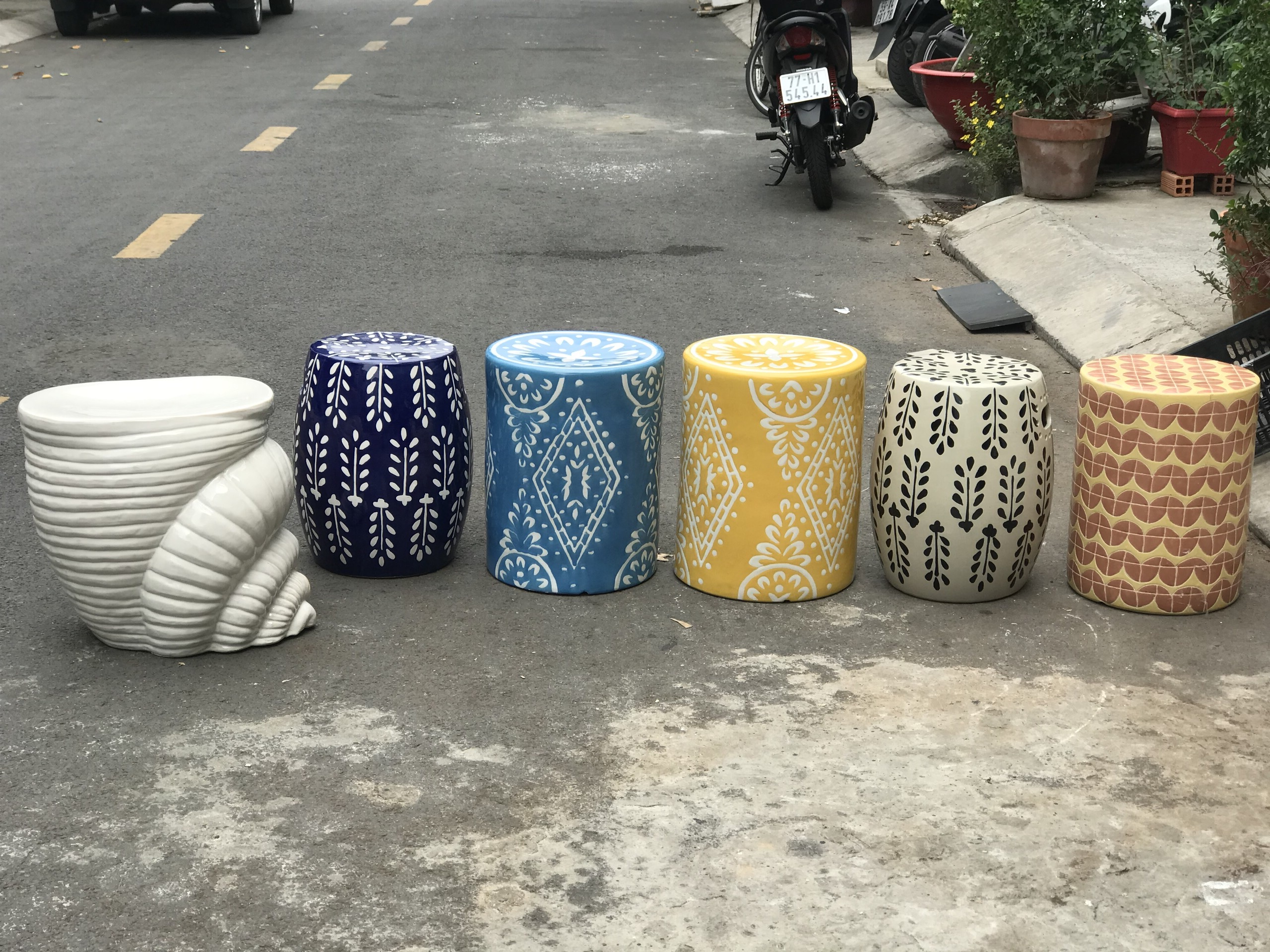 Đôn xuất khẩu gốm sứ trang trí decor kê chậu,ghế ngồi trong hay ngoài trời 220223