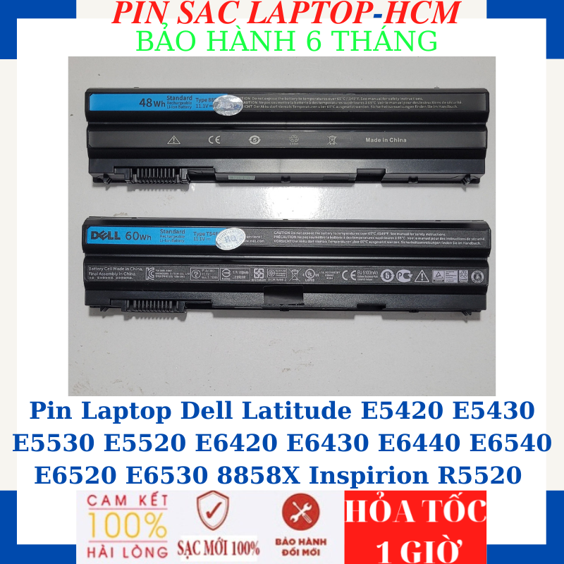 Pin Laptop Dell Latitude E5420 E5430 E5530 E5520 E6420 E6430 E6440 E6540 E6520 E6520 E6530 8858X Inspirion R5520 Pin Dell T54FJ