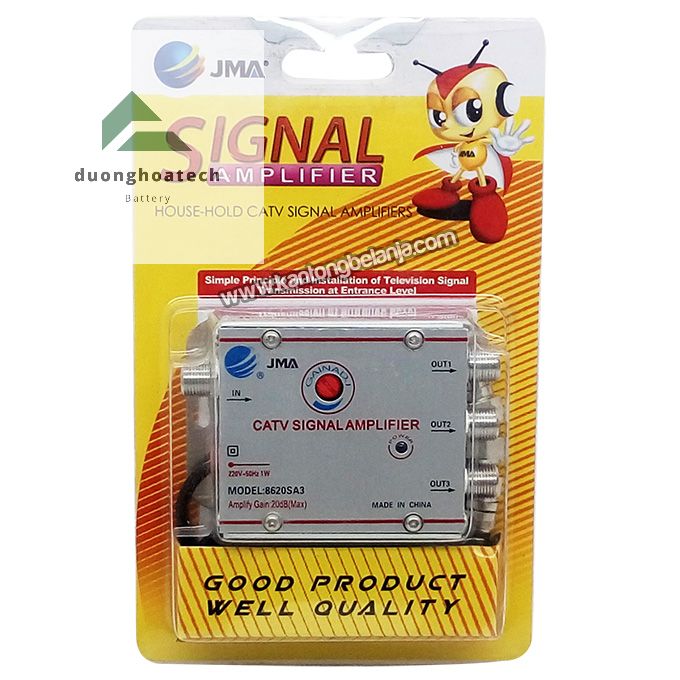 Bộ chia truyền hình cáp 1 ra 3 jma 8620sa3 h2pro cao cấp có khuếch đại tín hiệu