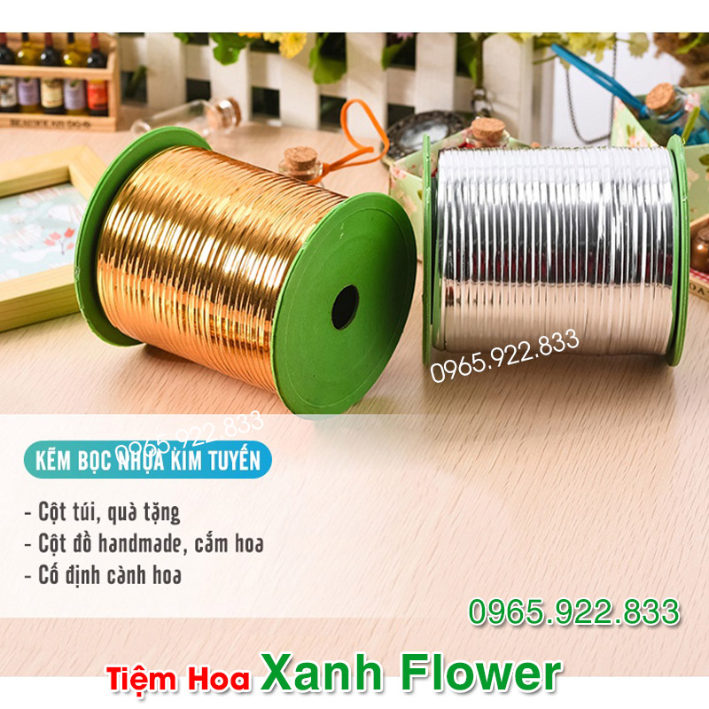 5 mét Dây Kẽm buộc hoa, Cuộn kẽm buộc nơ, cuộn kẽm làm đồ handmade buộc cây cảnh, hoa lan
