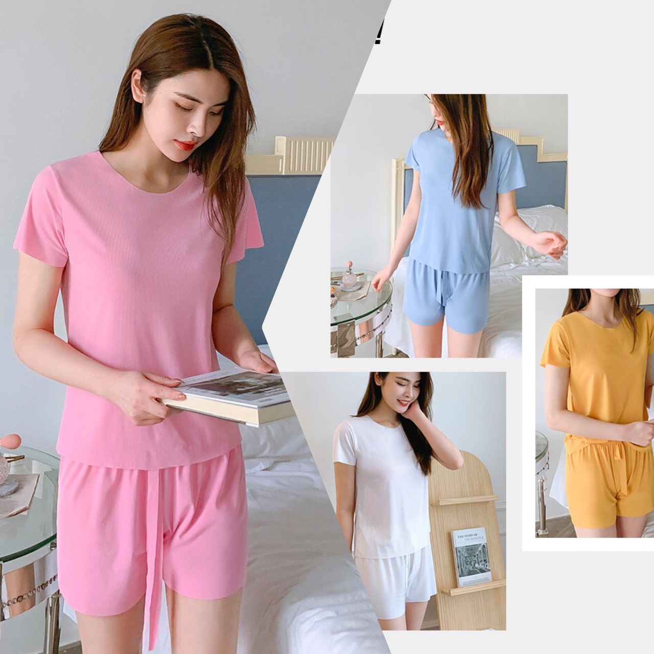 Đồ bộ mặc nhà thắt eo dễ thương