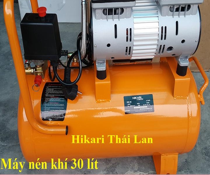 Máy nén khí không dầu, nén khí sạch hikari 06-30 made in thái lan,30 lít, loại 550w tương đương 0.75 hp.