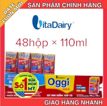 Thùng sữa pha sẵn Oggi Gold Đỏ (110ml, 180ml) thùng 48 hộp chính hãng VitaDairy