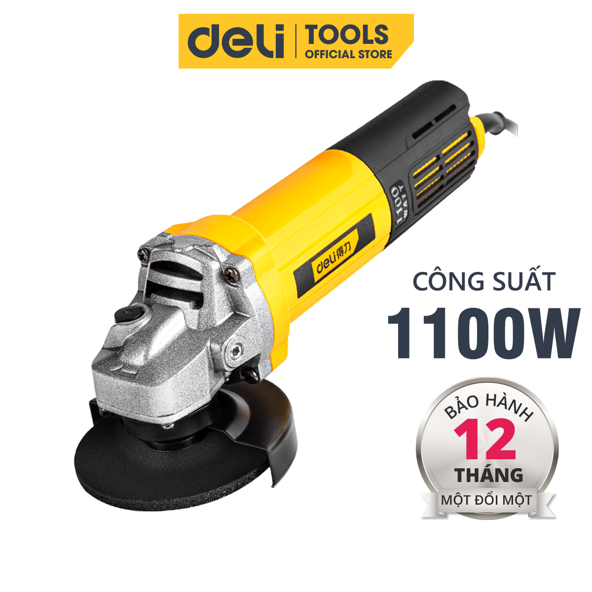 Máy Cắt Cầm Tay Mài Góc Deli Cao Cấp 1100W - Sừ Dụng Với Mọi Chất Liệu - Thiết Kế An Toàn, Tiện Dụng - DL681001
