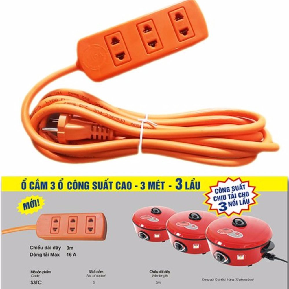 Ổ cắm lioa công suất lớn 3 m 3 nồi lẩu ~ 6000w