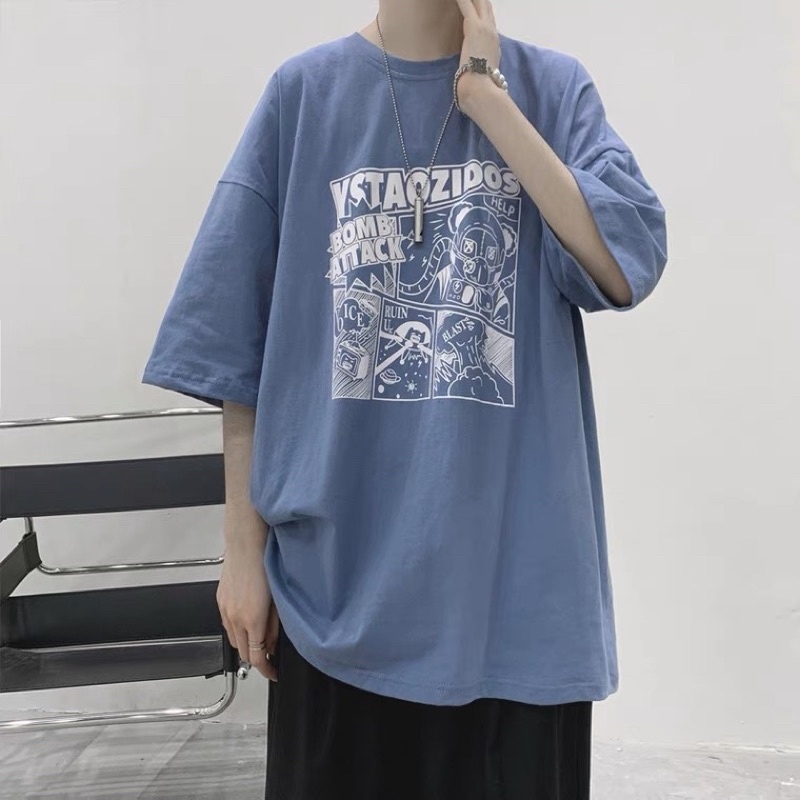 ¤▲ Áo thun tay lỡ nam nữ áo phông unisex form rộng chất cotton mát mịn thấm hút mồ hôi in hình Hoạt Hình