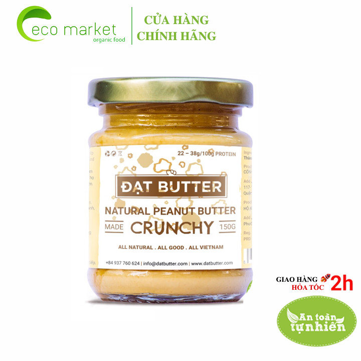 Bơ đậu phộng tự nhiên dạng hạt Đạt Butter 150g