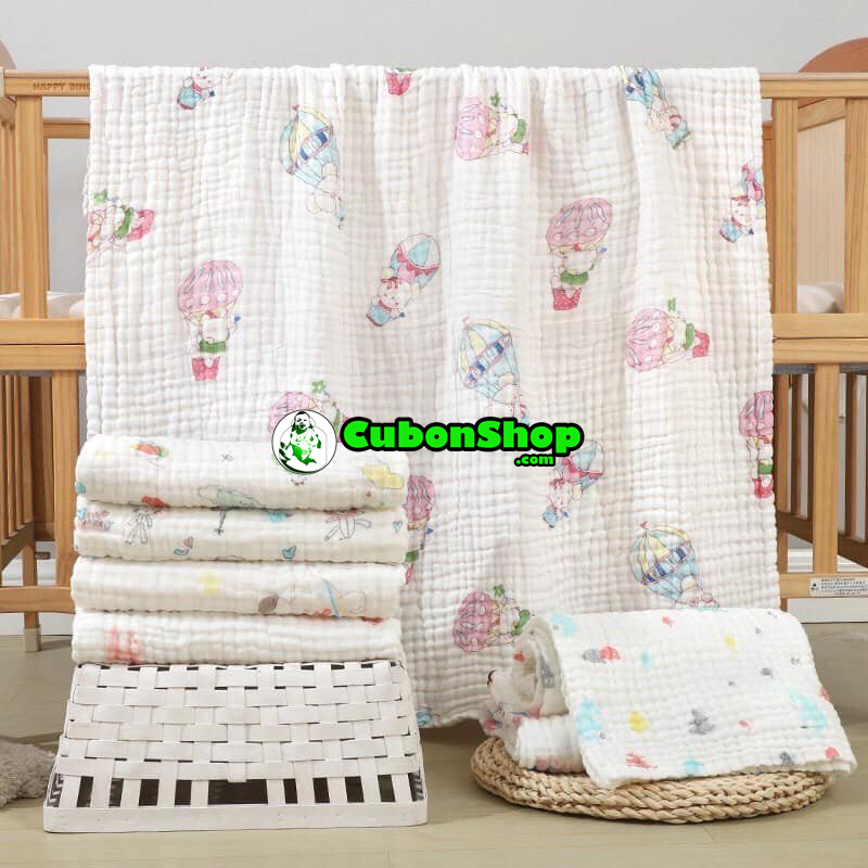 Khăn Xô Tắm Nhăn 6 Lớp Siêu Thấm Hút