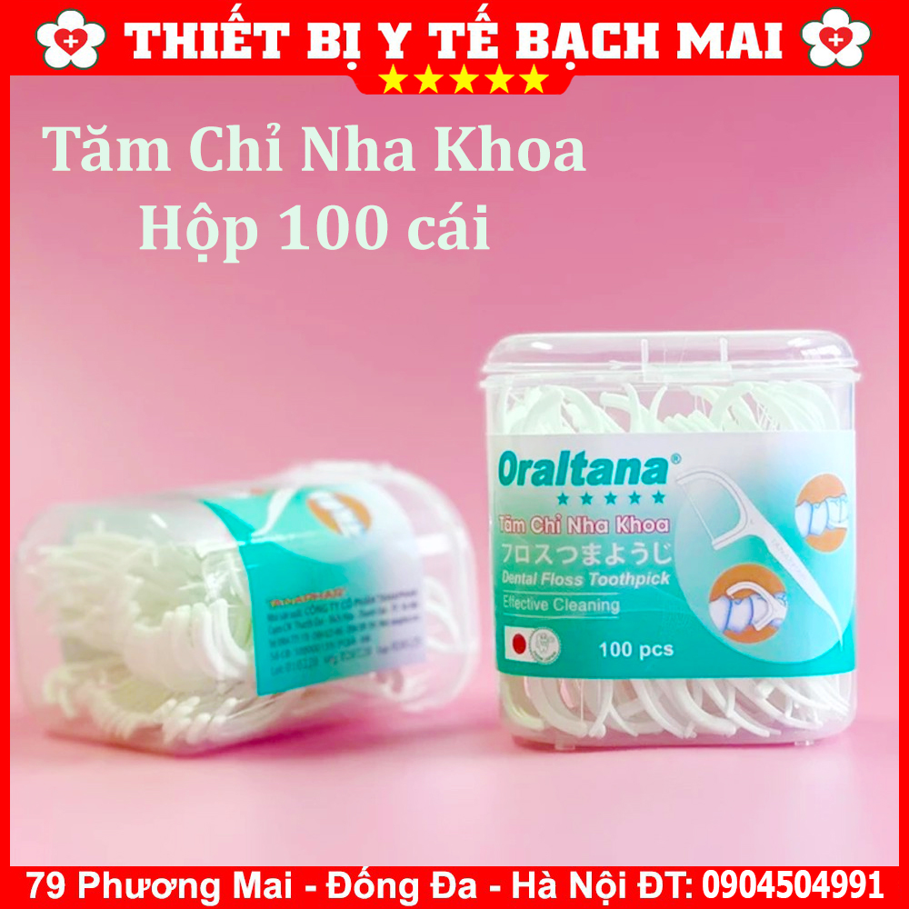 Tăm Chỉ Nha Khoa Oraltana, Lọ 100 Que, Tăm Chỉ Chăm Sóc Răng Miệng [Hộp 100 Cái]