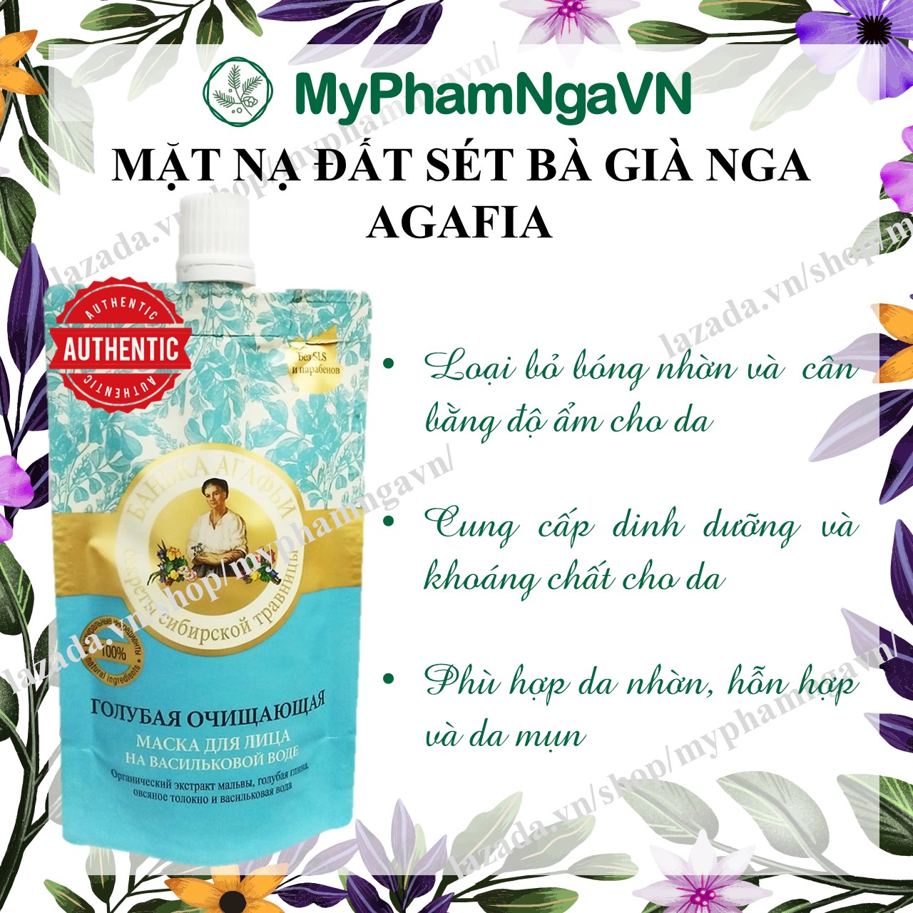 Mặt nạ đất sét xanh bà già agafia xanh.