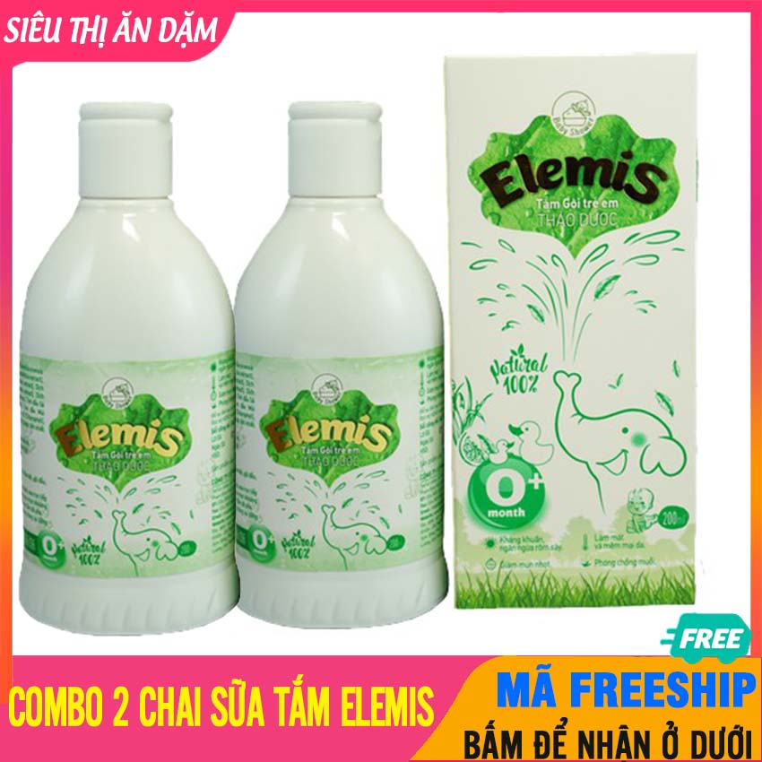 [SET 2 CHAI] Sữa Tắm Em Bé ELEMIS (200ml) Thảo Dược Tự Nhiên, An Toàn, Lành Tính - Sữa Tắm Thảo Dược Cho Bé Sơ Sinh,Sữa Tắm Thảo Dược, Sữa Tắm Cho Bé, Tắm Gội Trẻ Em - Sữa Tắm Gội Thảo Dược Elemis - 8936058820418x2