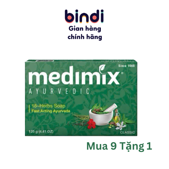 Set 9 xà phòng Medimix 18 loại thảo dược 125g/bánh Tặng 1 xà phòng 125g