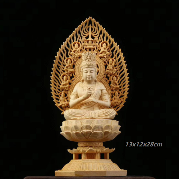 [HCM]Tôn tượng Phật Đại Nhật Như Lai gỗ bách hương 28cm
