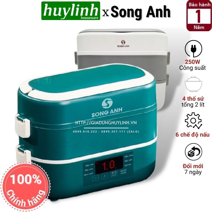 Hộp cơm hâm nóng thông minh Song Anh - 4 ngăn sứ