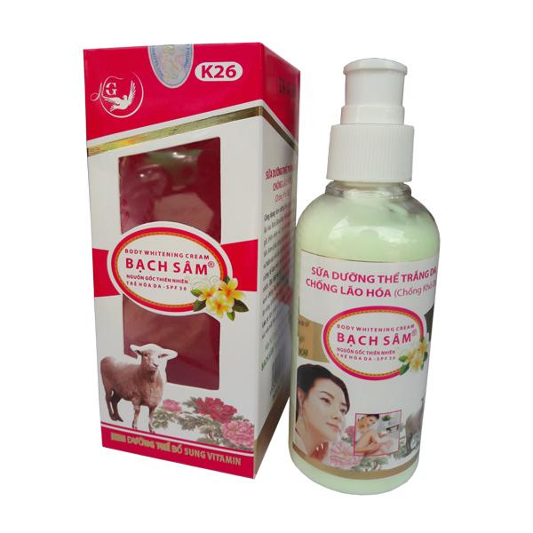 Sữa dưỡng thể trắng da - Chống lão hóa - Chống khô da toàn thân Bạch Sâm K26