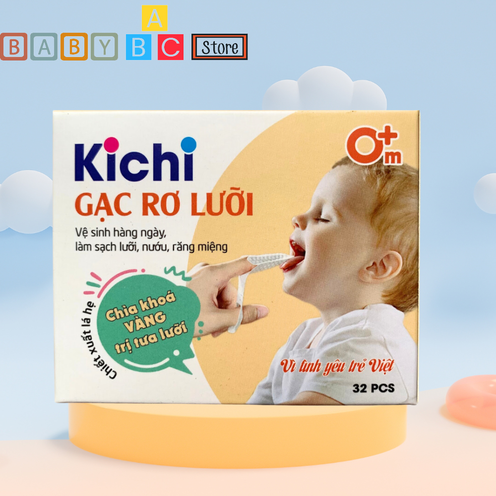 Gạt rơ lưỡi cho bé kichi dụng cụ rơ lưỡi cho trẻ sơ sinh làm sạch nướu lưỡi và vùng miệng