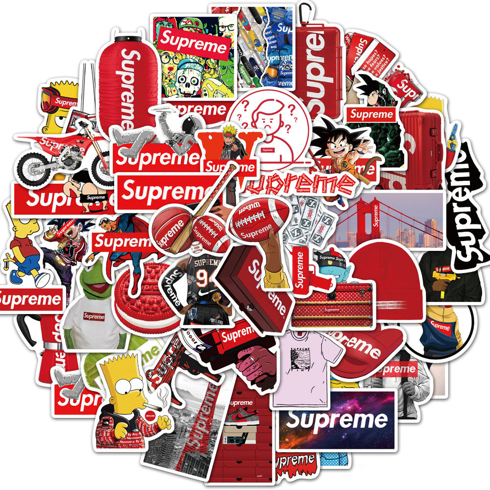 Bộ Sticker Dán Chủ Đề Supreme Hypebeast Chống Thấm Nước - Dùng Dán Nón Bảo Hiểm Laptop Điện Thoại