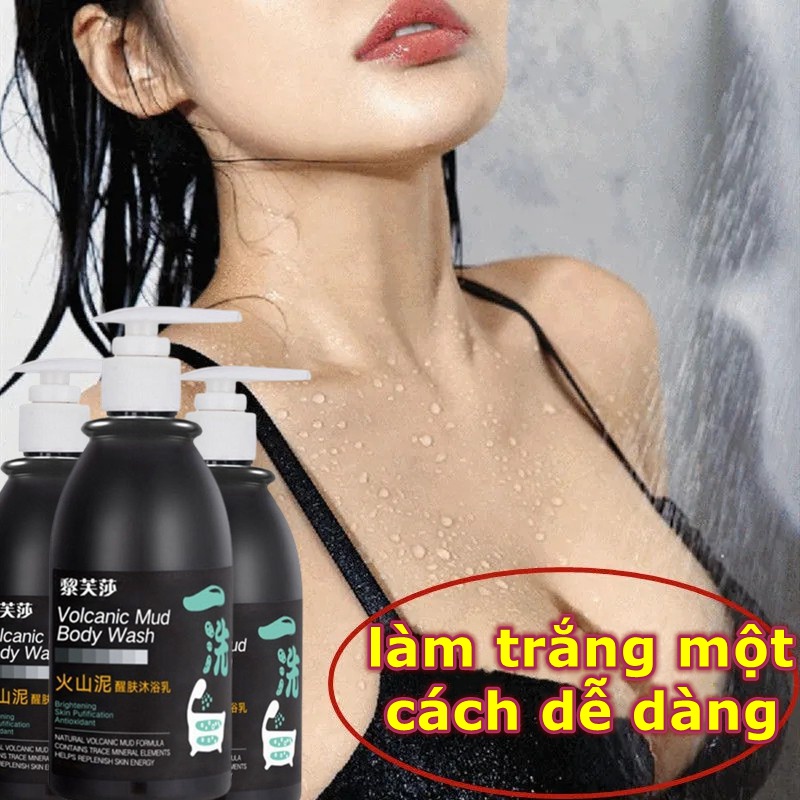 Sữa tắm trắng da tác động nhanh bùn núi lửa sữa tắm trắng da dưỡng ẩm làm sạch sữa tắm 250ml làm sáng đều màu da và loại bỏ hắc tố sữa tắm trắng da và dưỡng ẩm hiệu quả