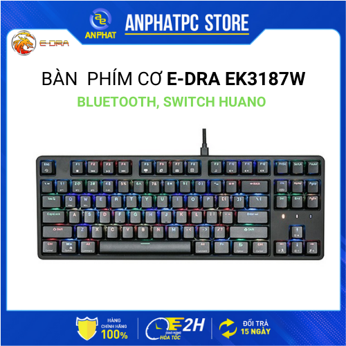 Bàn phím cơ e-dra ek3187w rgb wireless switch