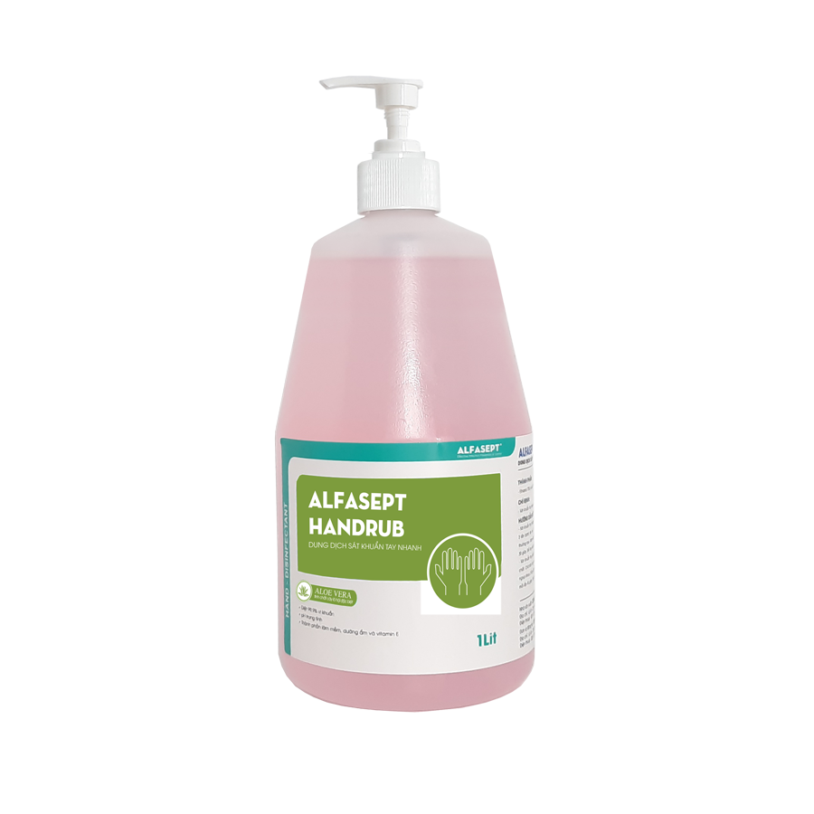 Dung dịch nước rửa tay khô Alfasept Handrub 1L - Nước rửa tay nhanh, rửa tay diệt khuẩn