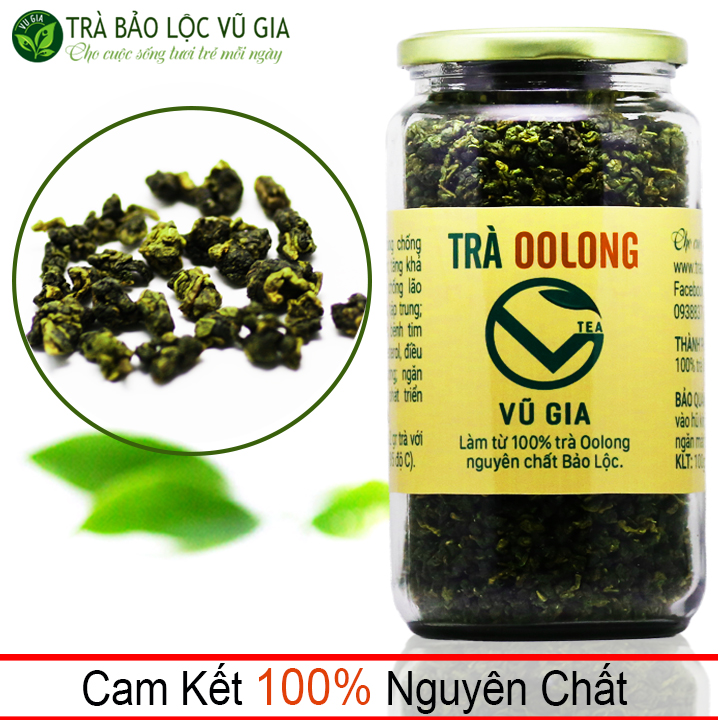 Trà Olong ( Trà Oolong/ Trà Ô long) Bảo Lộc Vũ Gia (400g/hũ) - Thơm nồng, đậm đà, ngọt hậu - làm nguyên liệu nấu trà sữa, trà trái cây thơm ngon - Giảm cân an toàn, thanh nhiệt cơ thể tăng cường sức đề kháng