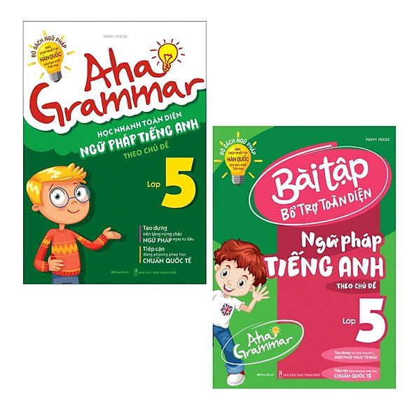 Combo 2 cuốn Aha Grammar – ngữ pháp & bài tập bổ trợ toàn diện ngữ pháp tiếng Anh lớp 5 theo chủ đề