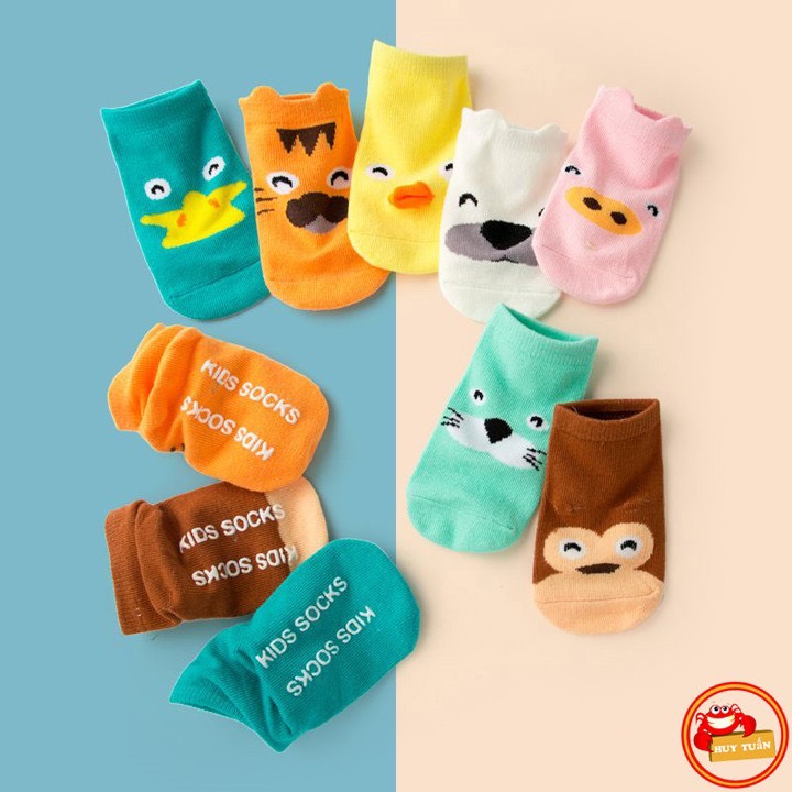 Tất thú kids socks hoạ tiết hoạt hình chống trơn trượt cho bé từ 0-4 tuổi|bách nhật