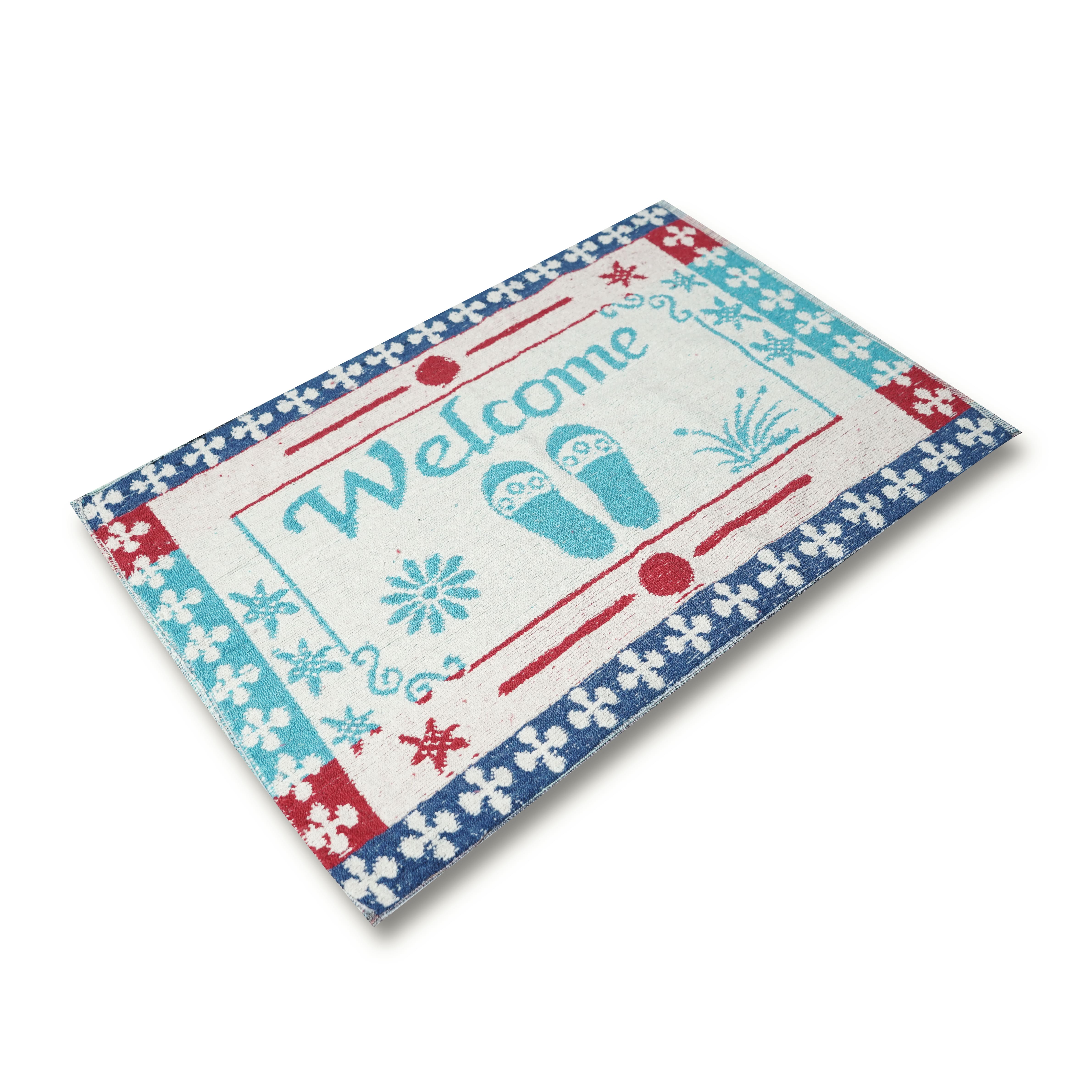 Thảm chùi chân Welcome ,thảm lau chân 2 mặt vải đan nhẹ thấm hút tốt bền đẹp