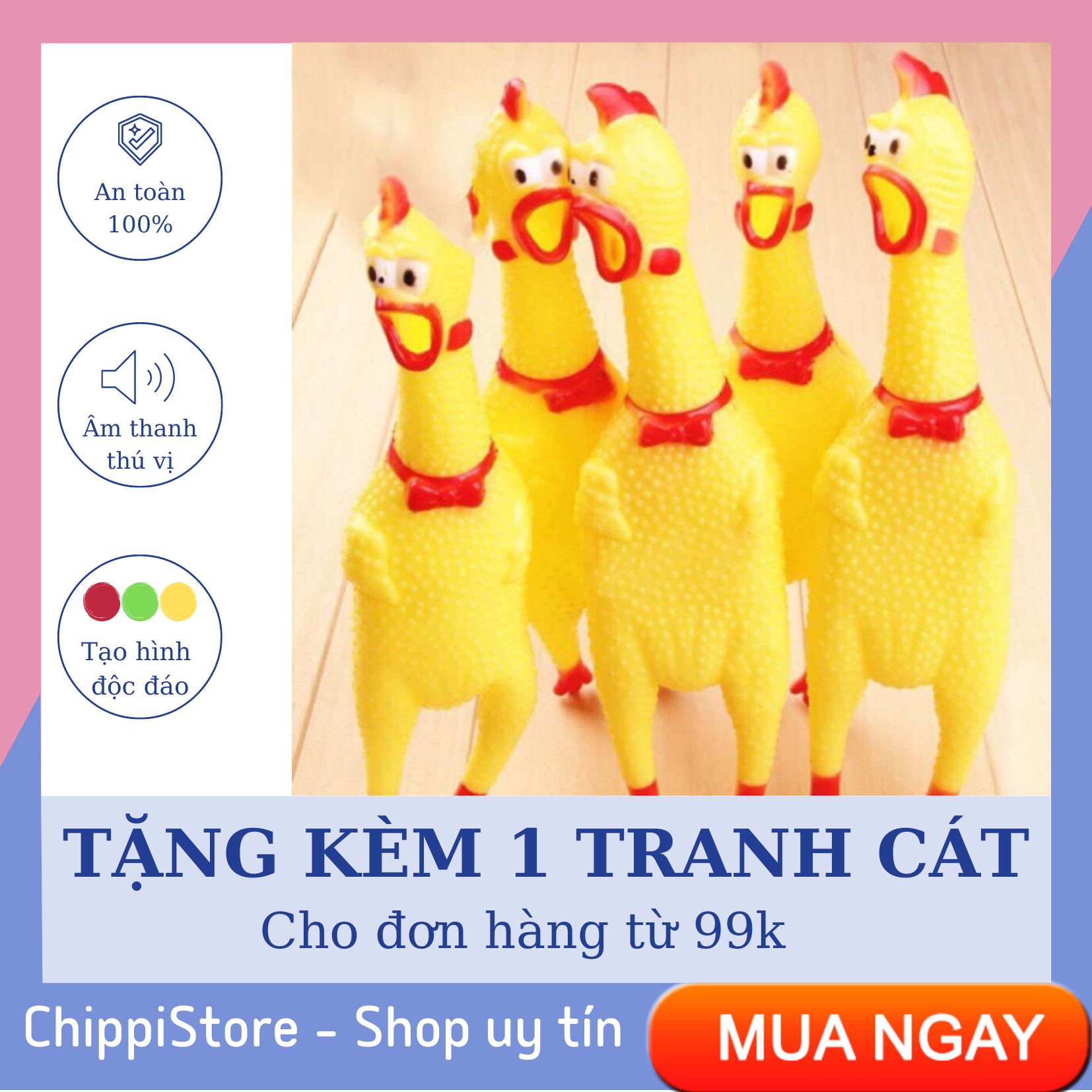 Con gà la hét vui vẻ, con gà đồ chơi bóp ra tiếng kêu, Gà A Lử - Shrilling Chicken